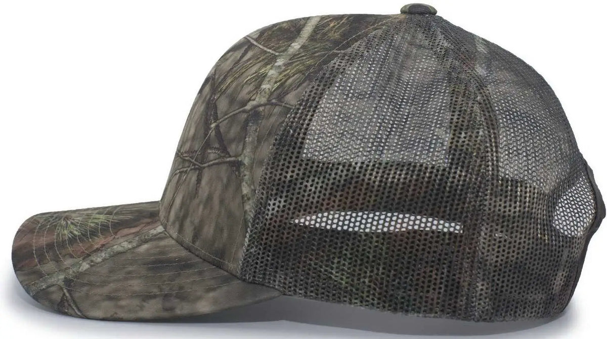 Pacific Headwear 108c Camo Trucker Snapback Cap - Break-up Country Coun - Mossy Oak / 7’’ - 7 7/8’’