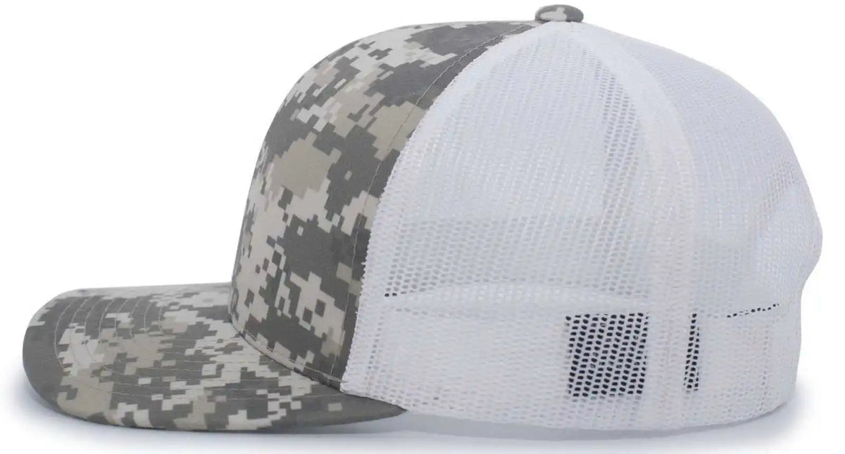 Pacific Headwear 108c Camo Trucker Snapback Cap - Desert White - Sand / 7’’ - 7 7/8’’