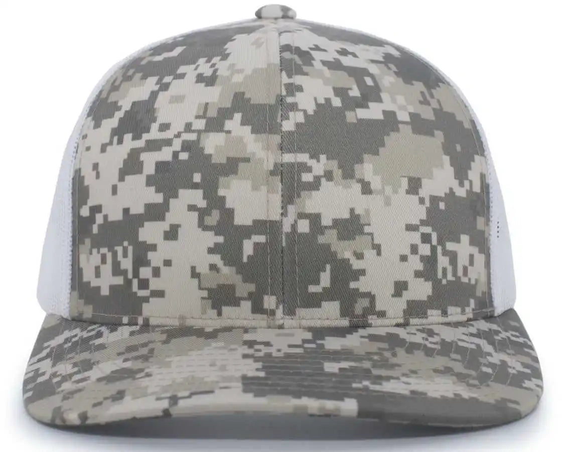 Pacific Headwear 108c Camo Trucker Snapback Cap - Desert White - Sand / 7’’ - 7 7/8’’