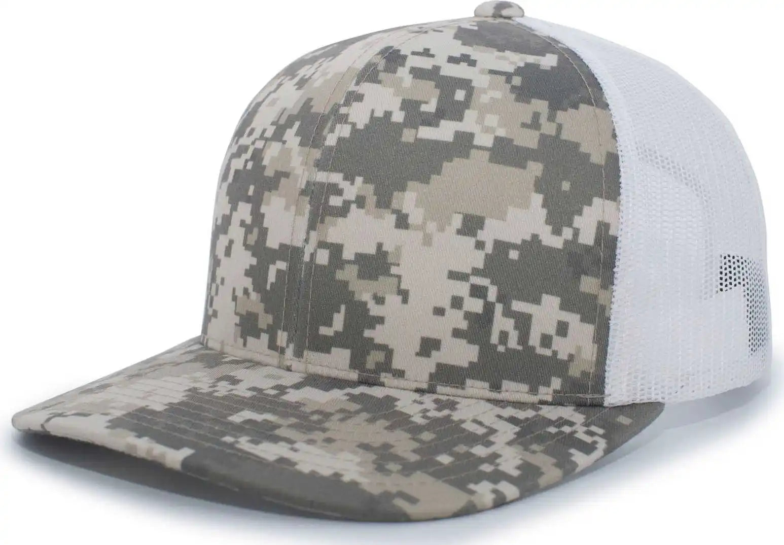 Pacific Headwear 108c Camo Trucker Snapback Cap - Desert White - Sand / 7’’ - 7 7/8’’