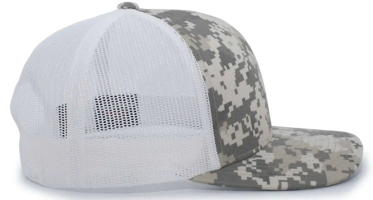 Pacific Headwear 108c Camo Trucker Snapback Cap - Desert White - Sand / 7’’ - 7 7/8’’