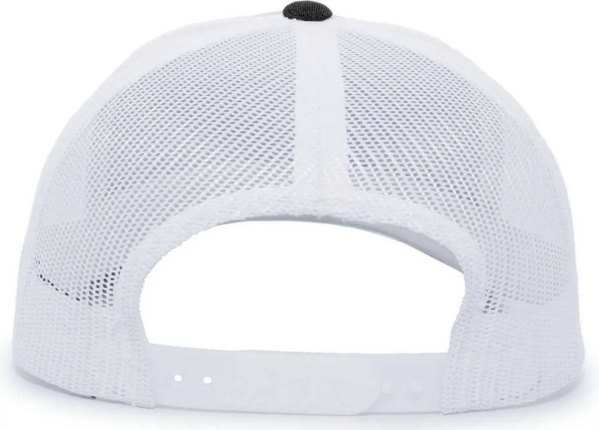 Pacific Headwear 110c Heather Trucker Snapback Cap - Black White - 7’’ - 7 7/8’’