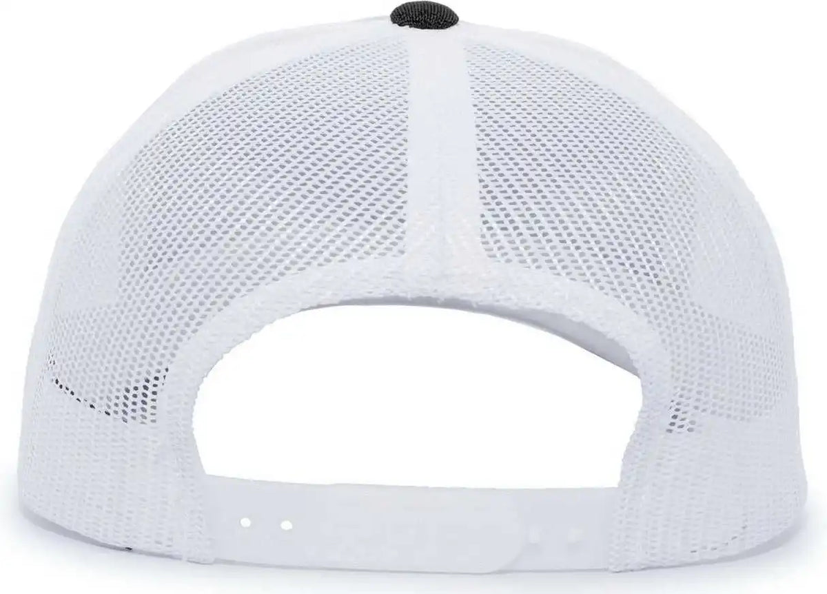 Pacific Headwear 110c Heather Trucker Snapback Cap Black White / 7’’ 7 7/8’’