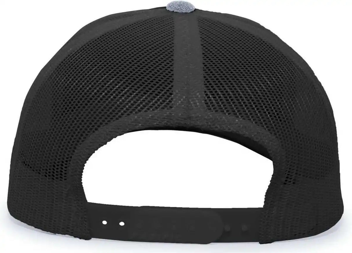 Pacific Headwear 110c Heather Trucker Snapback Cap Gray Black / 7’’ 7 7/8’’