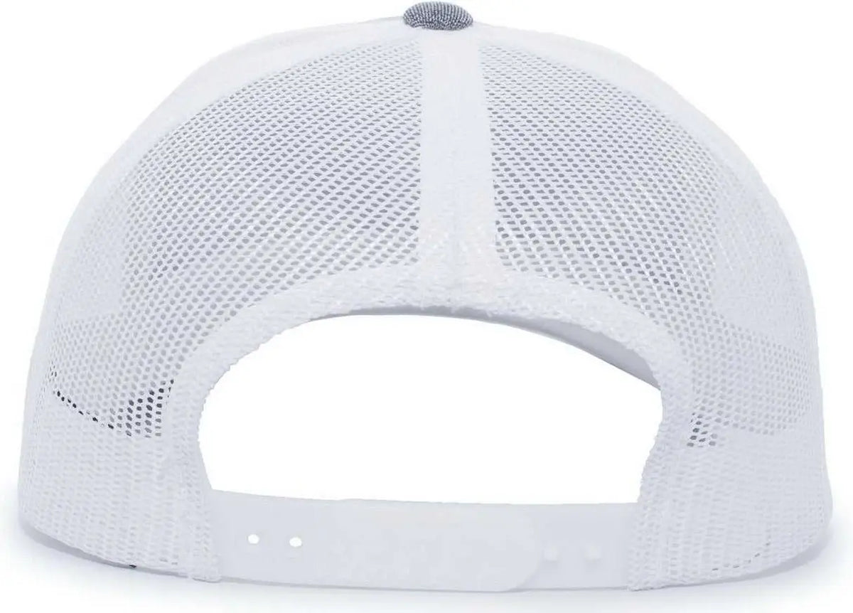 Pacific Headwear 110c Heather Trucker Snapback Cap - Gray White - 7’’ - 7 7/8’’