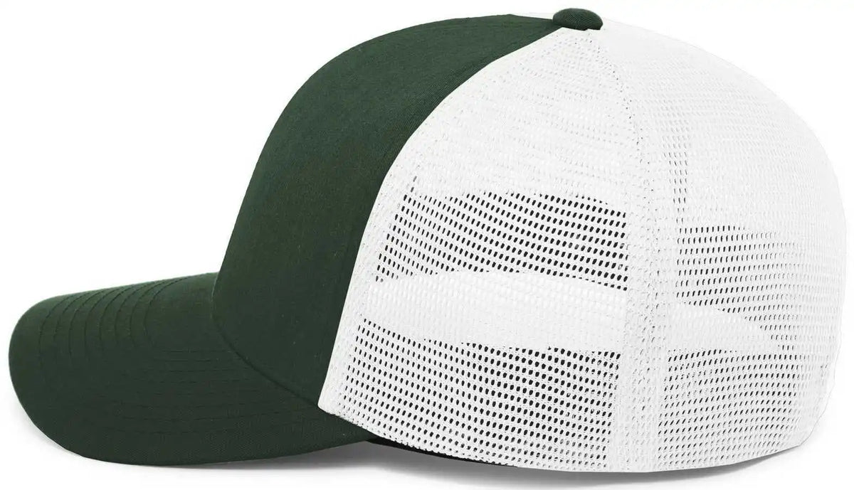 Pacific Headwear 110f Trucker Flexfit Snapback Cap - Dark Green White - Forest / 7’’ 7 7/8’’
