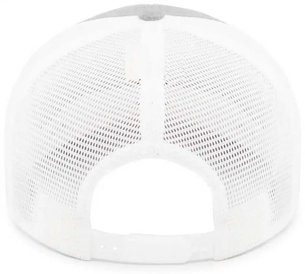 Pacific Headwear 110f Trucker Flexfit Snapback Cap - Heather Grey White - Gray / 7’’ 7 7/8’’