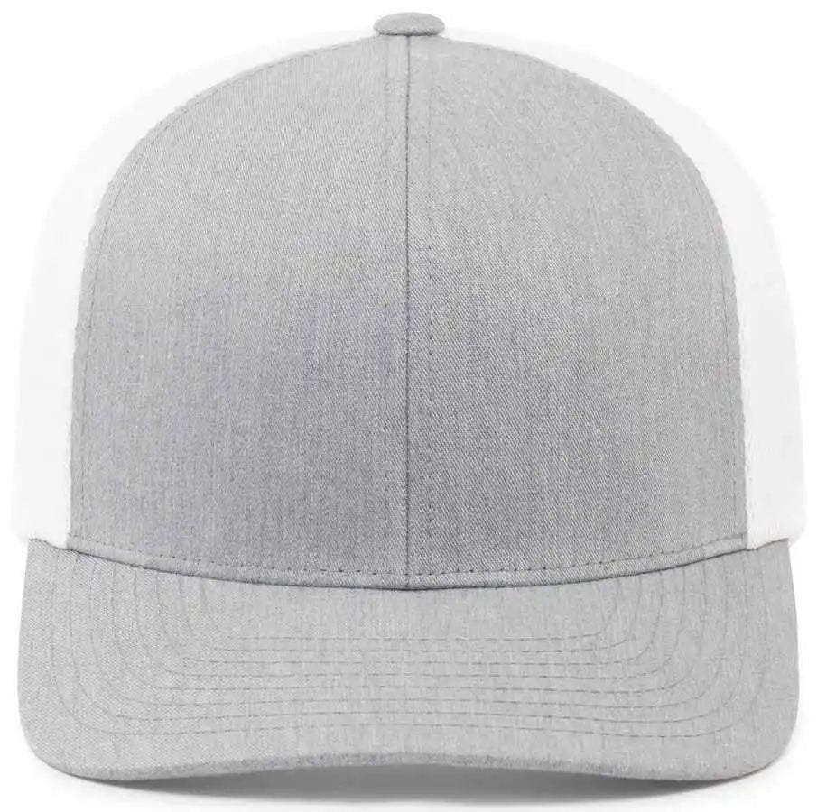 Pacific Headwear 110f Trucker Flexfit Snapback Cap - Heather Grey White - Gray / 7’’ 7 7/8’’