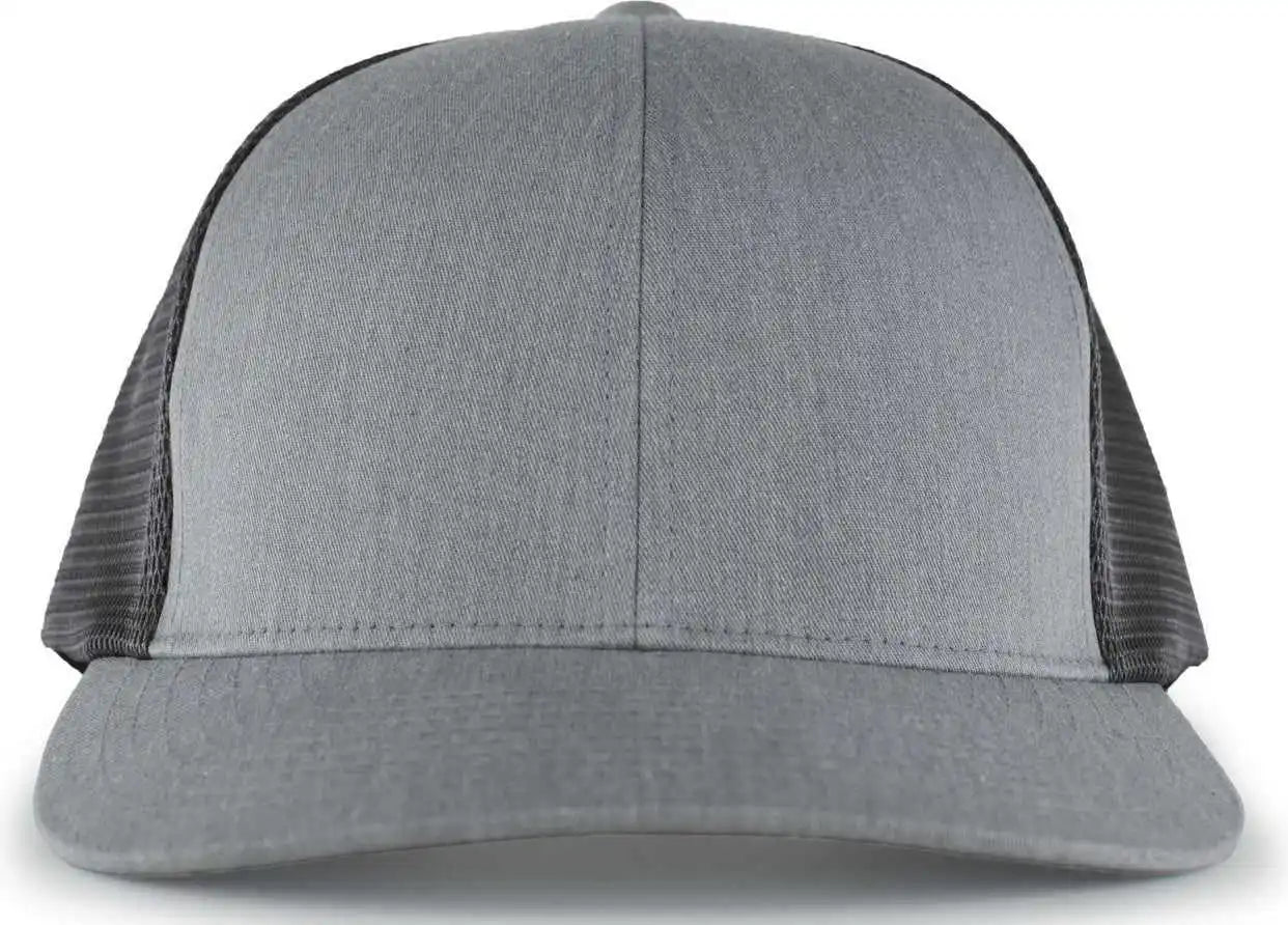 Pacific Headwear 110f Trucker Flexfit Snapback Cap - Heather Grey Lt Charcoal - 7’’ - 7 7/8’’