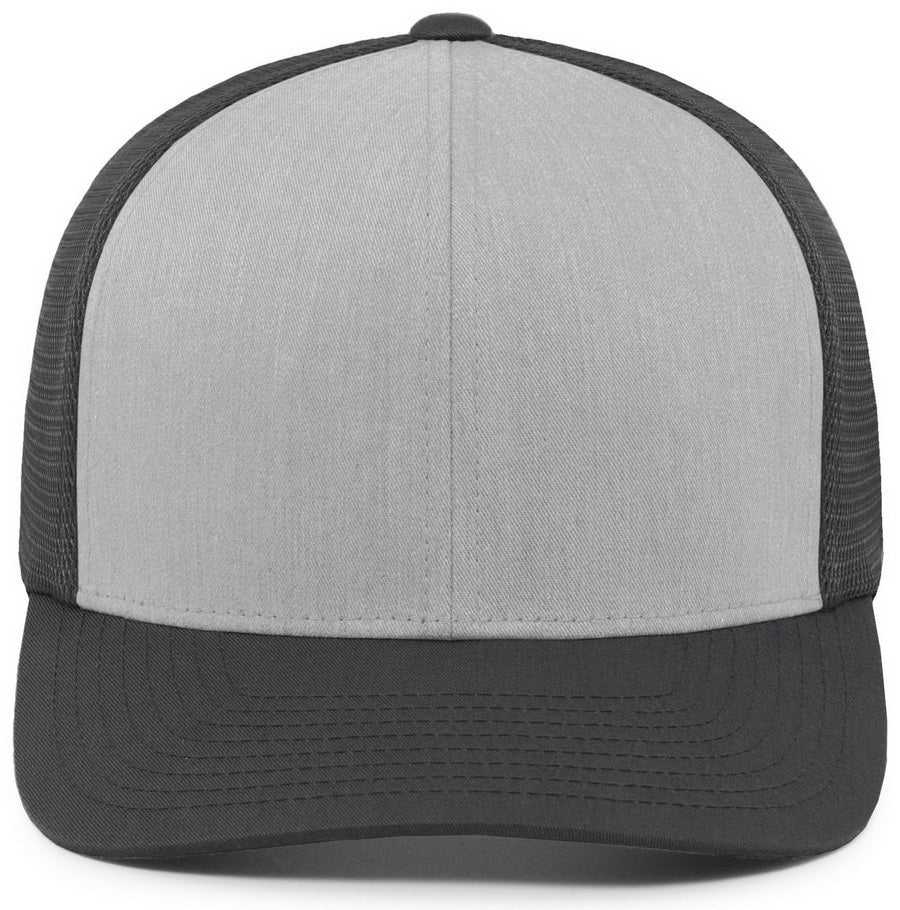 Pacific Headwear 110f Trucker Flexfit Snapback Cap - Heather Grey Lt Charcoal - Gray / 7’’ 7 7/8’’