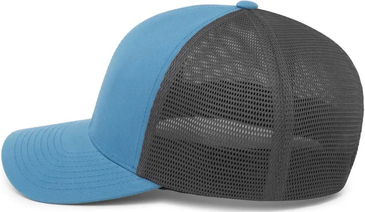 Pacific Headwear 110f Trucker Flexfit Snapback Cap - Ocean Blue Lt Charcoal - Gray / 7’’ 7 7/8’’
