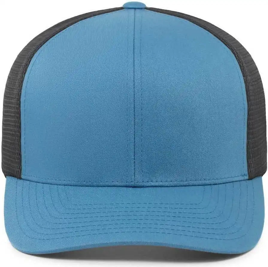 Pacific Headwear 110f Trucker Flexfit Snapback Cap - Ocean Blue Lt Charcoal - Gray / 7’’ 7 7/8’’