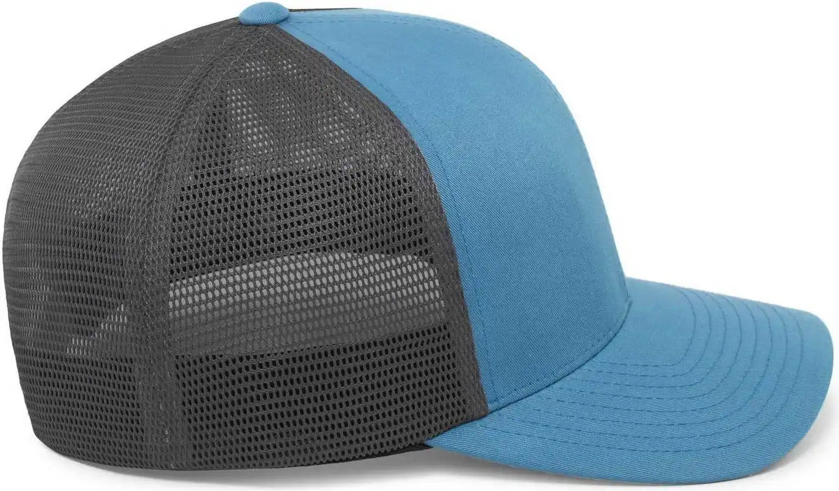 Pacific Headwear 110f Trucker Flexfit Snapback Cap - Ocean Blue Lt Charcoal - Gray / 7’’ 7 7/8’’