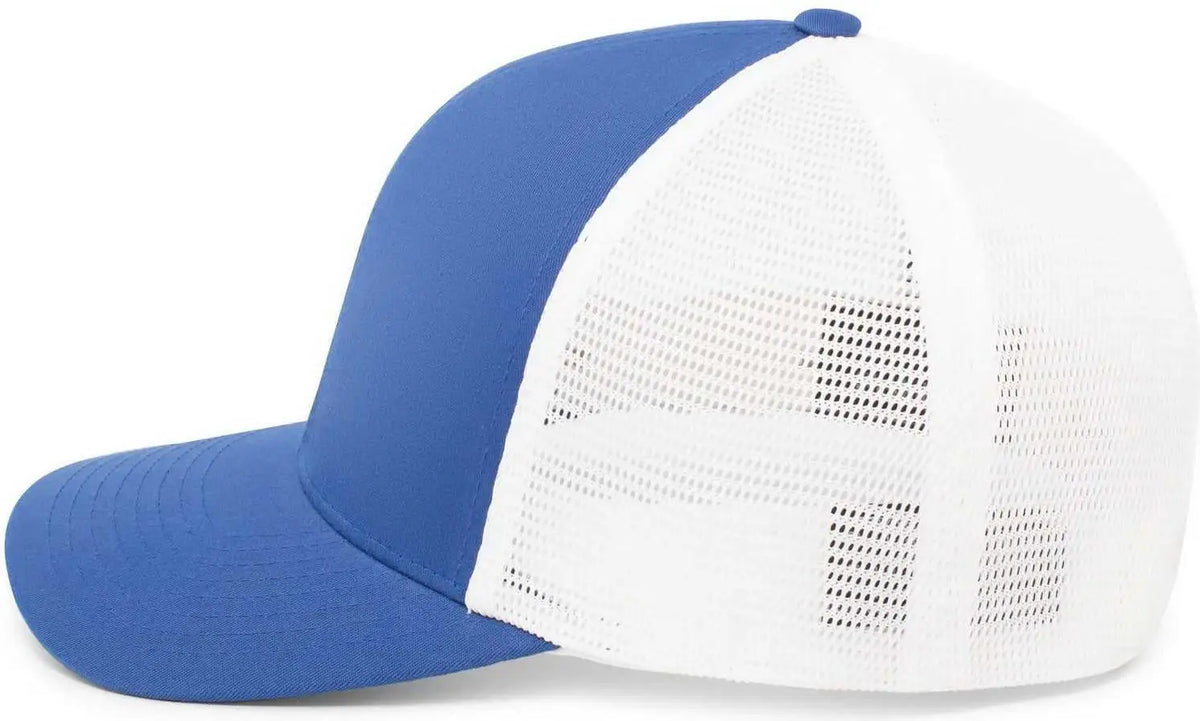 Pacific Headwear 110f Trucker Flexfit Snapback Cap - Royal White - 7’’ 7 7/8’’
