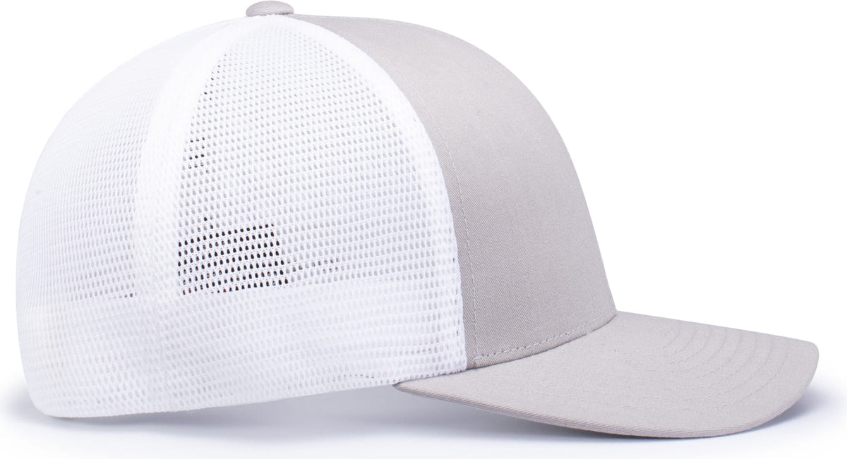 Pacific Headwear 110f Trucker Flexfit Snapback Cap - Silver White - Light Gray / Os