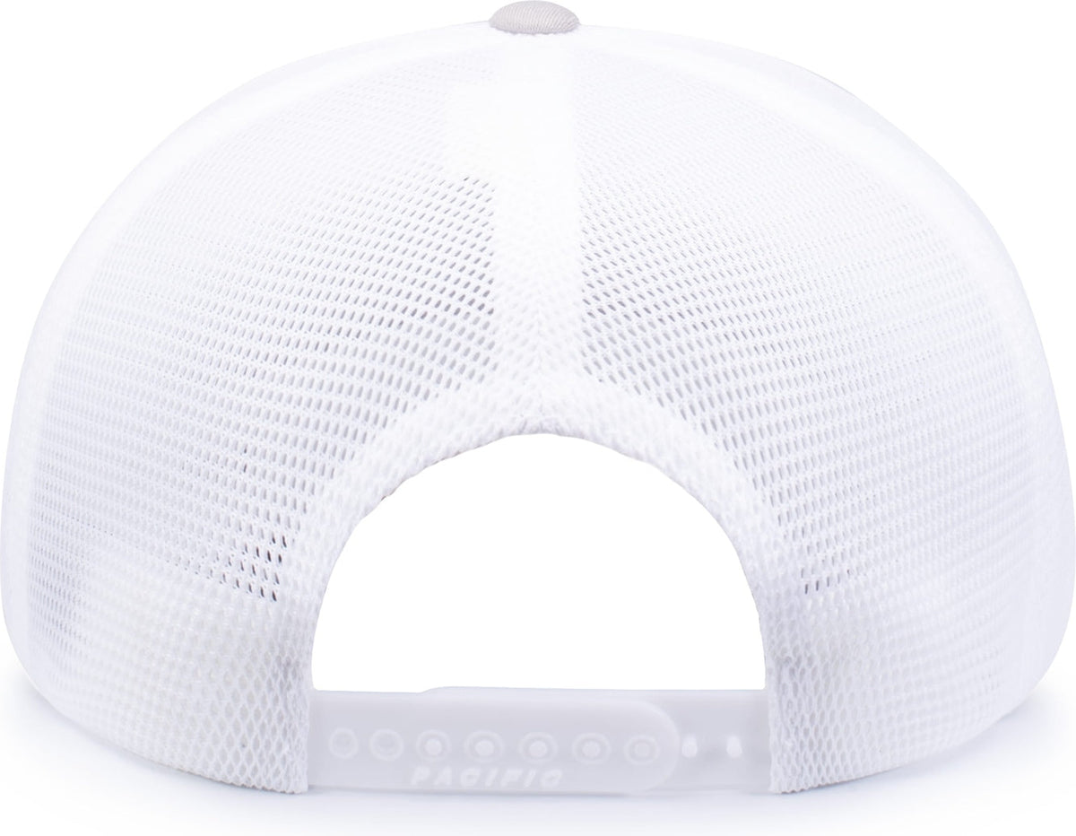Pacific Headwear 110f Trucker Flexfit Snapback Cap - Silver White - Light Gray / Os