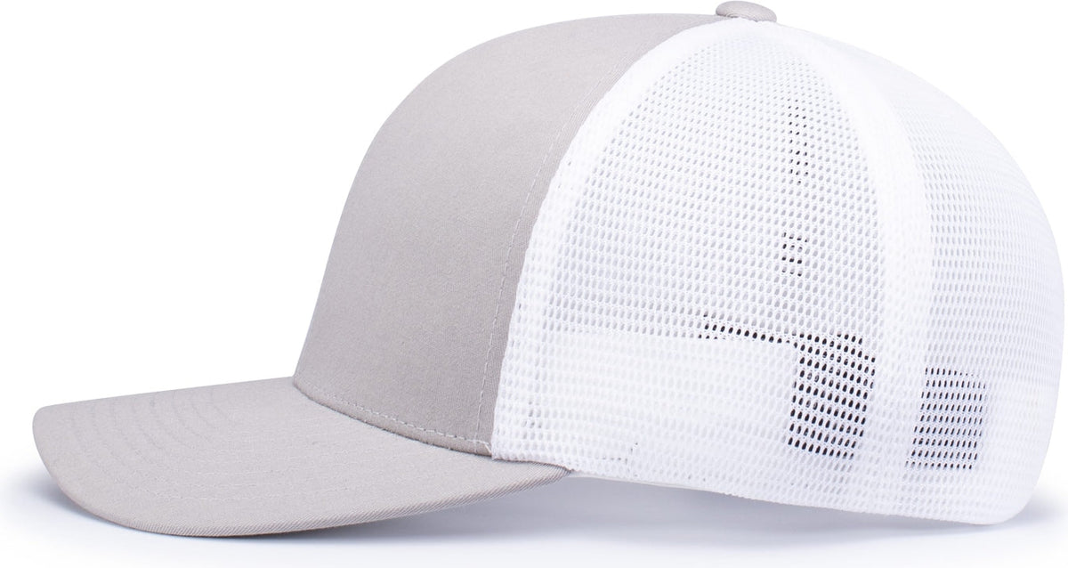 Pacific Headwear 110f Trucker Flexfit Snapback Cap - Silver White - Light Gray / Os