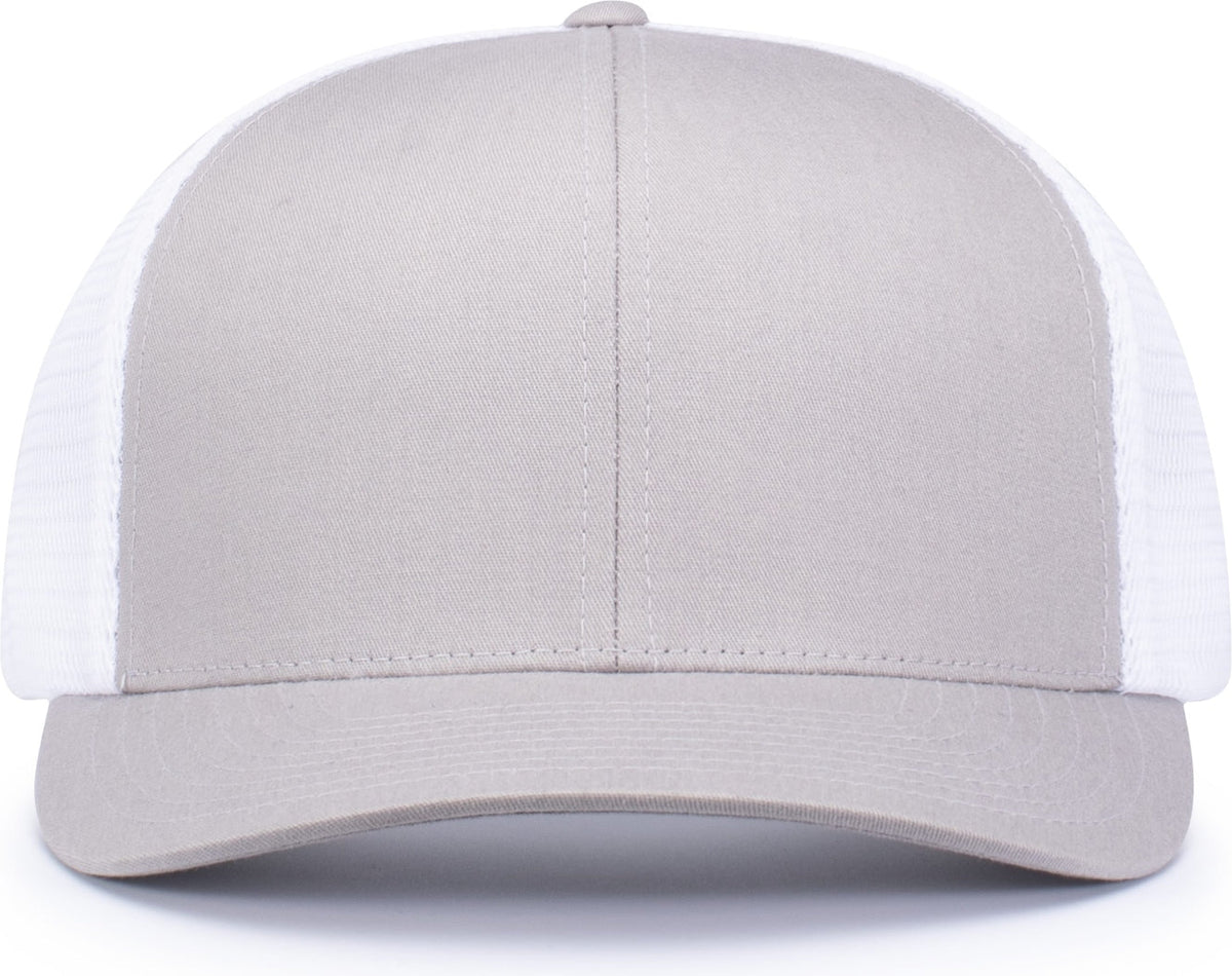 Pacific Headwear 110f Trucker Flexfit Snapback Cap - Silver White - Light Gray / Os