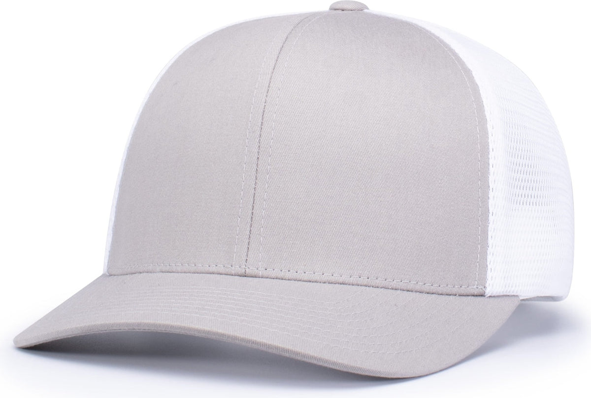 Pacific Headwear 110f Trucker Flexfit Snapback Cap - Silver White - Light Gray / Os