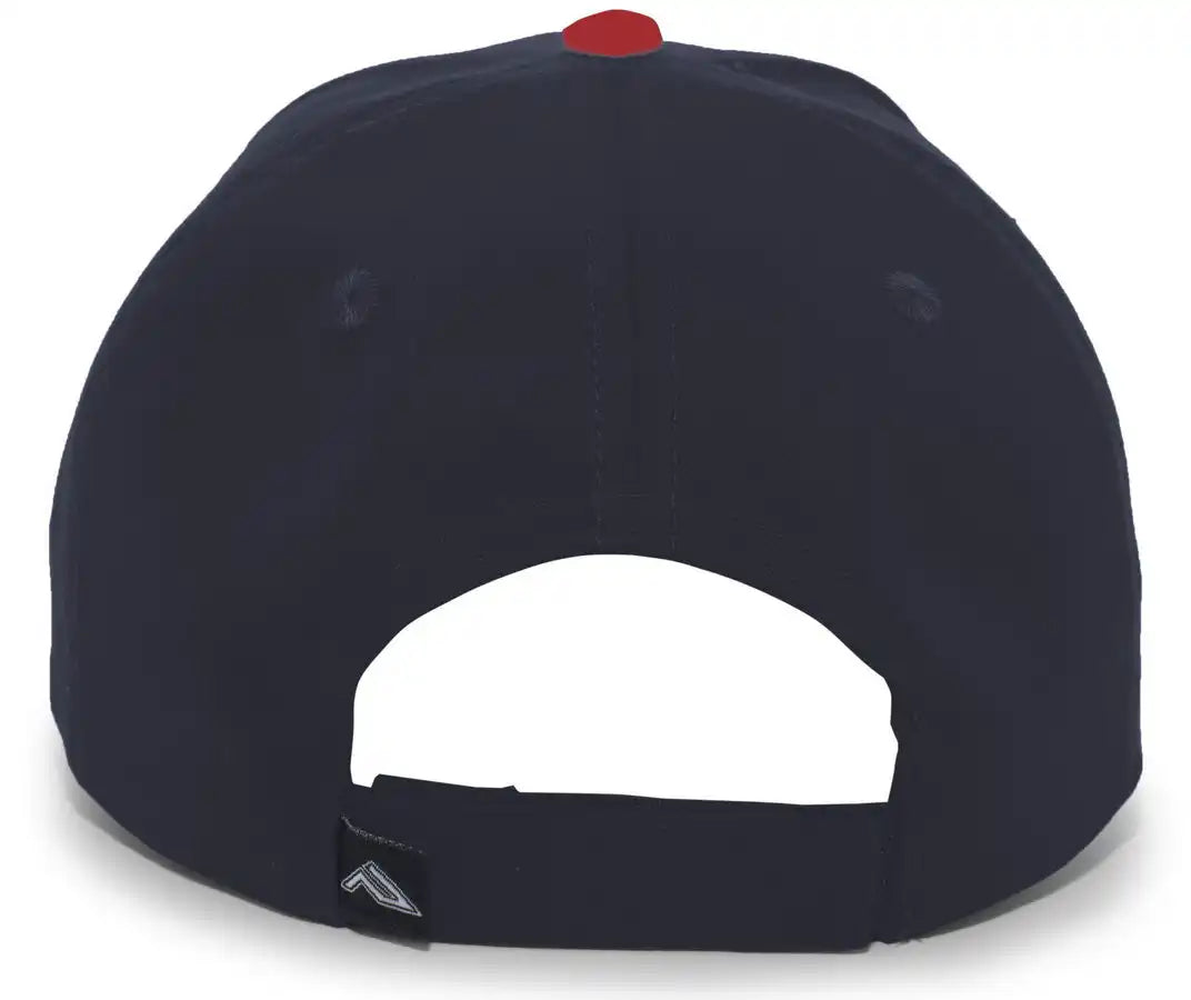 Pacific Headwear 121c Brushed Cotton Sandwich Visor Hook and Loop Cap Navy Red / 7’’ 7 7/8’’
