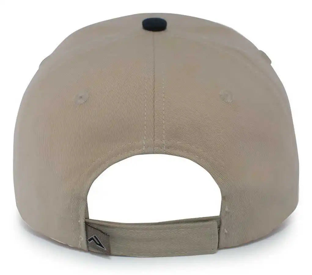 Pacific Headwear 121c Brushed Cotton Sandwich Visor Hook-and-loop Cap - Khaki Navy - 7’’ - 7 7/8’’