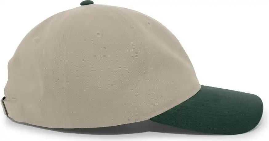 Pacific Headwear 201c Brushed Cotton Twill Buckle Back Cap - Khaki Hunter - Forest / 7’’ - 7 7/8’’