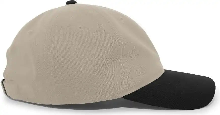 Pacific Headwear 201c Brushed Cotton Twill Buckle Strap Adjustable Cap - Khaki Black - 7’’ - 7 7/8’’