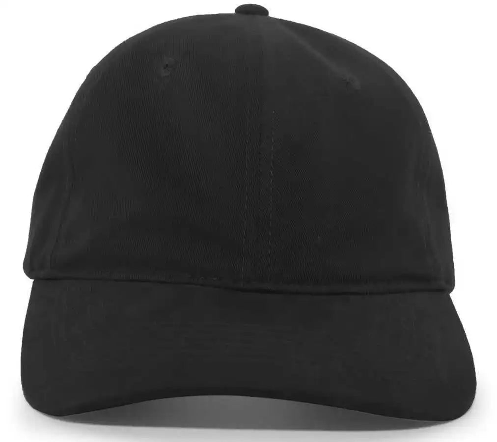 Pacific Headwear 201c Brushed Cotton Twill Buckle Strap Adjustable Cap - Black - 7’’ - 7 7/8’’