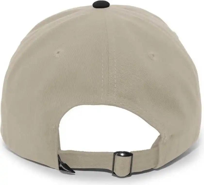 Pacific Headwear 201c Brushed Cotton Twill Buckle Strap Adjustable Cap - Khaki Black - 7’’ - 7 7/8’’