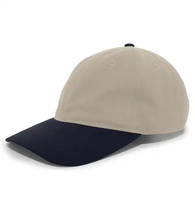 Pacific Headwear 201c Brushed Cotton Twill Buckle Strap Adjustable Cap - Khaki Navy - 7’’ - 7 7/8’’