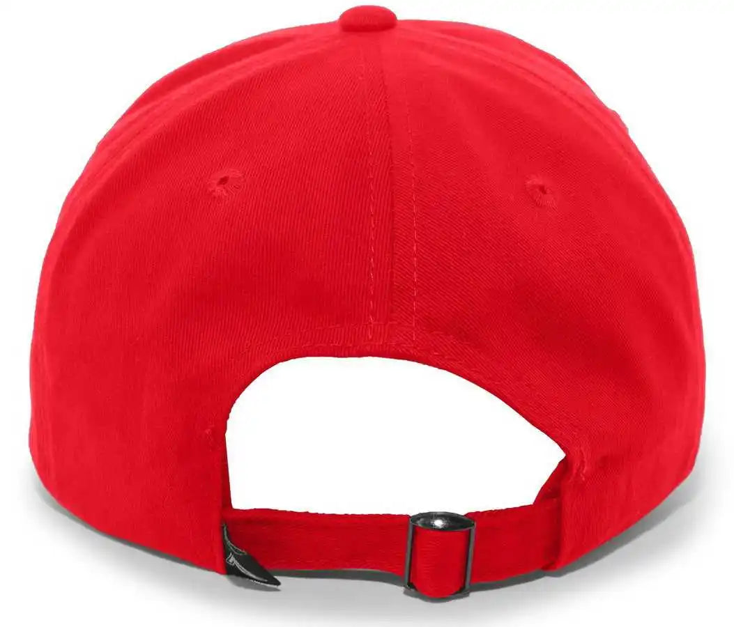Pacific Headwear 201c Brushed Cotton Twill Buckle Strap Adjustable Cap - Red - 7’’ - 7 7/8’’