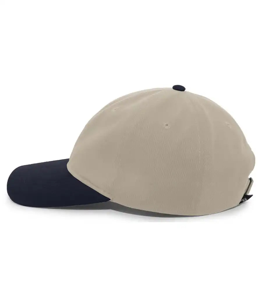 Pacific Headwear 201c Brushed Cotton Twill Buckle Strap Adjustable Cap - Khaki Navy - 7’’ - 7 7/8’’