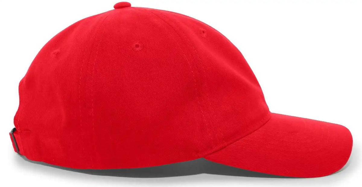 Pacific Headwear 201c Brushed Cotton Twill Buckle Strap Adjustable Cap - Red - 7’’ - 7 7/8’’