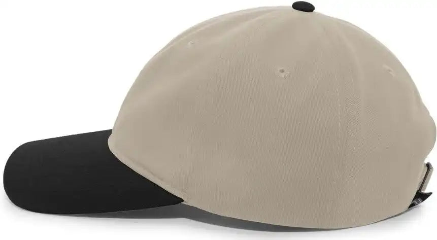 Pacific Headwear 201c Brushed Cotton Twill Buckle Strap Adjustable Cap - Khaki Black - 7’’ - 7 7/8’’