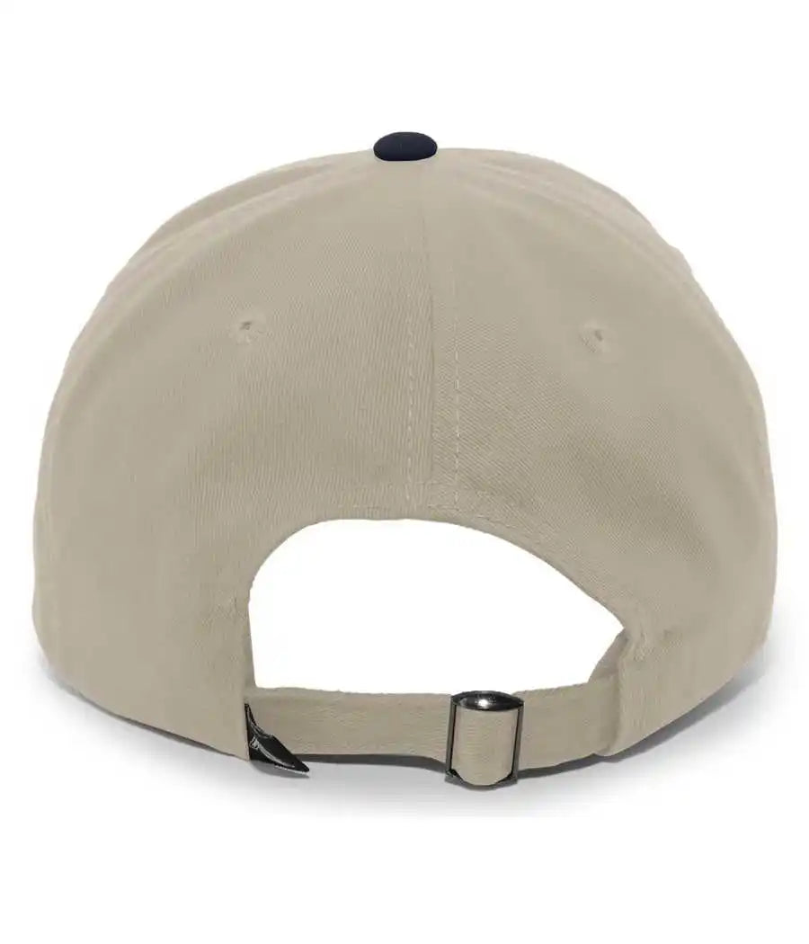 Pacific Headwear 201c Brushed Cotton Twill Buckle Strap Adjustable Cap - Khaki Navy - 7’’ - 7 7/8’’