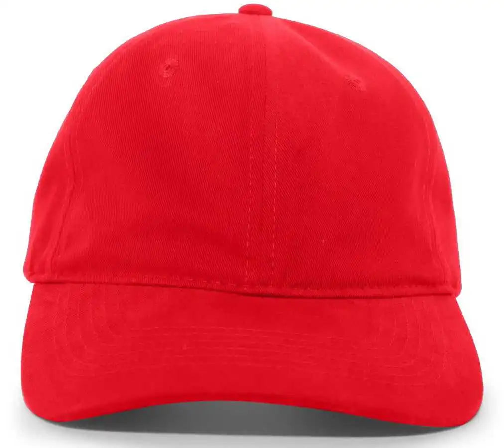 Pacific Headwear 201c Brushed Cotton Twill Buckle Strap Adjustable Cap - Red - 7’’ - 7 7/8’’