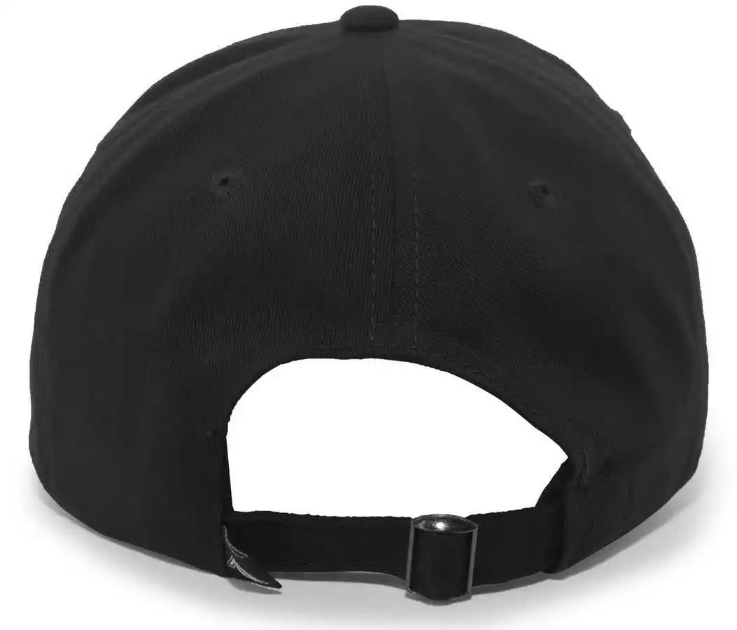 Pacific Headwear 201c Brushed Cotton Twill Buckle Strap Adjustable Cap Black / 7’’ 7 7/8’’