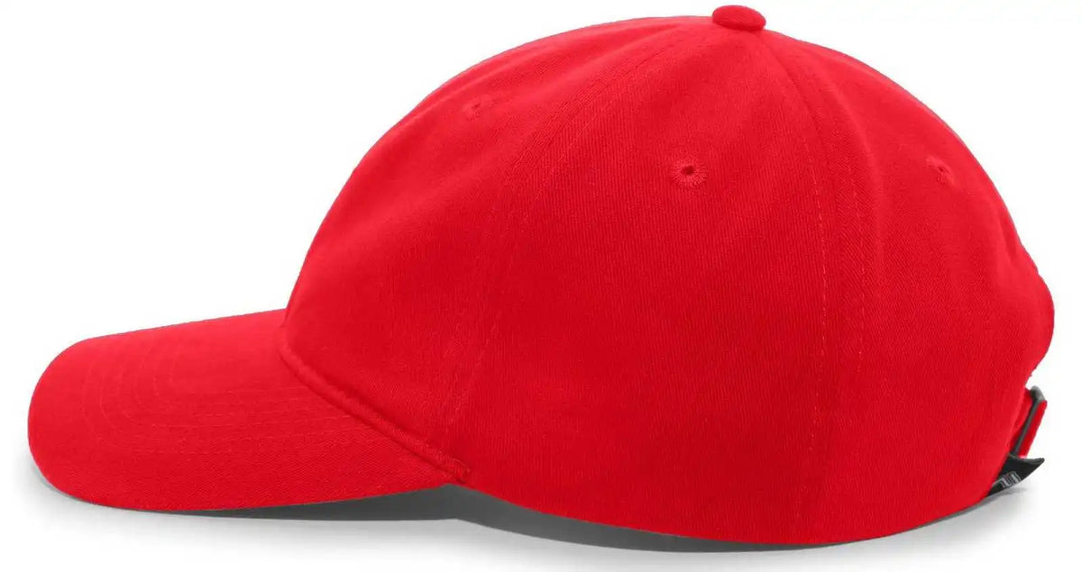 Pacific Headwear 201c Brushed Cotton Twill Buckle Strap Adjustable Cap - Red - 7’’ - 7 7/8’’