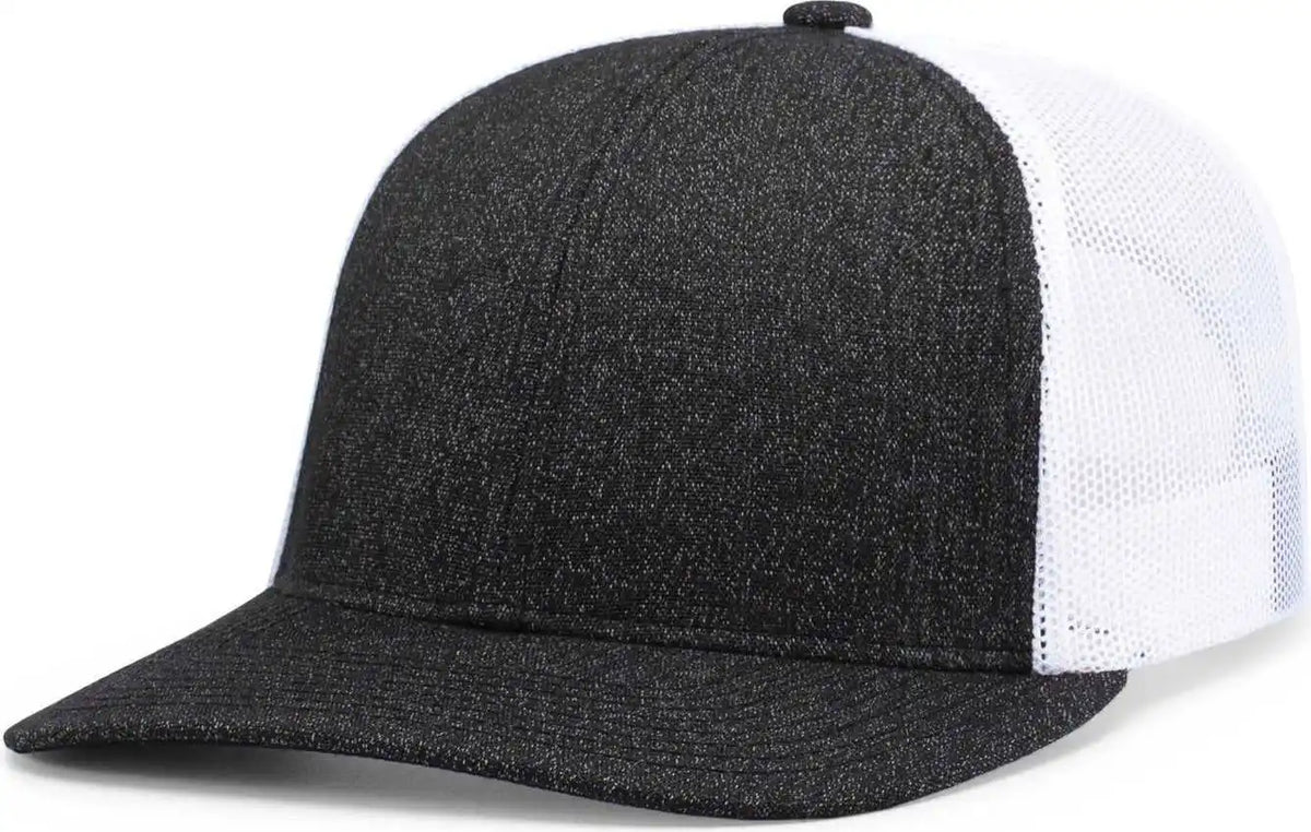 Pacific Headwear 210c Malange Heather Low Profile Trucker Black White / 7’’ 7 7/8’’