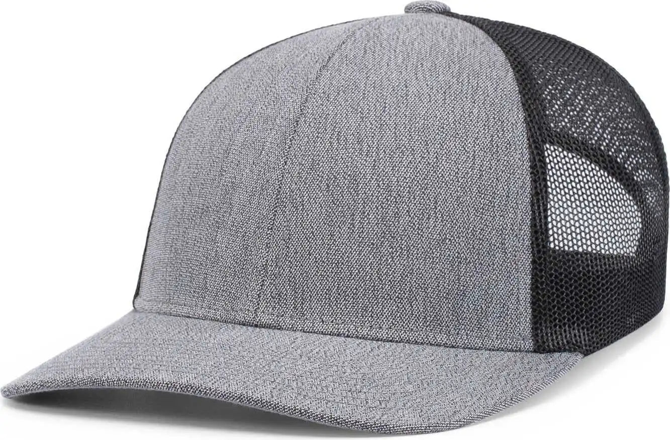 Pacific Headwear 210c Malange Heather Low Profile Trucker - Grey Black - Gray / 7’’ 7 7/8’’