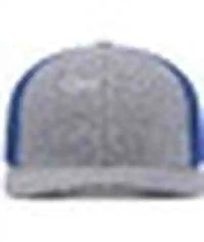 Pacific Headwear 210c Melange Heather Low Profile Trucker Grey Royal / 7’’ 7 7/8’’