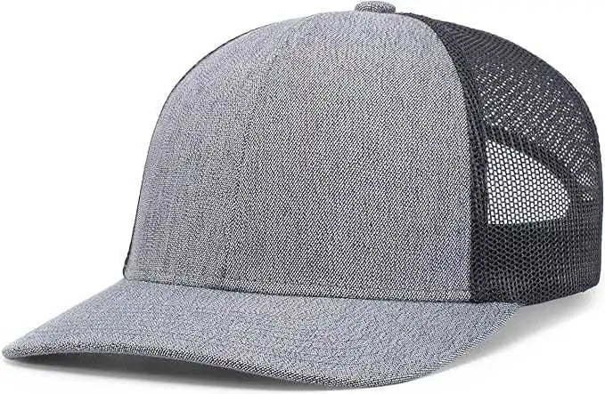 Pacific Headwear 210c Melange Heather Low-profile Trucker - Grey Navy - 7’’ - 7 7/8’’