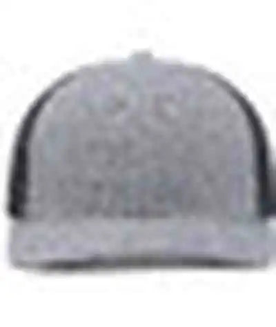 Pacific Headwear 210c Melange Heather Low-profile Trucker - Grey Navy - 7’’ - 7 7/8’’