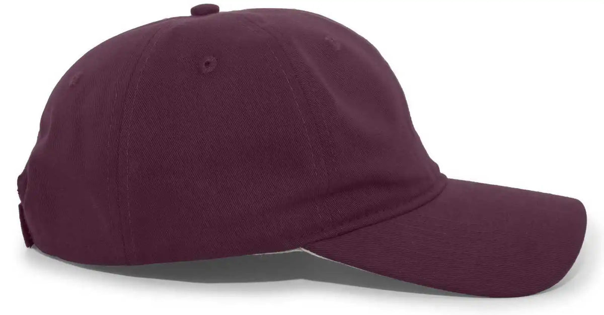 Pacific Headwear 220c Brushed Cotton Twill Hook and Loop Cap Maroon / 7’’ 7 7/8’’