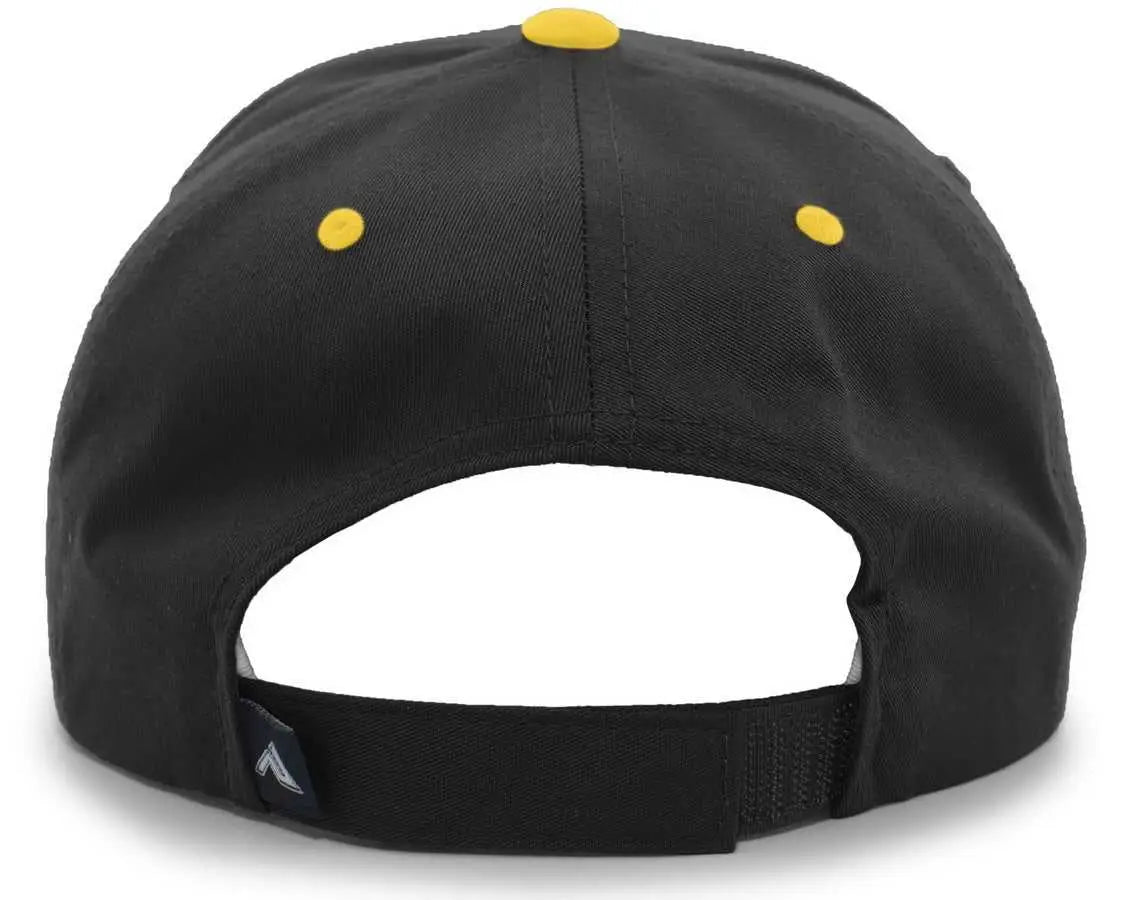 Pacific Headwear 302c Cotton Blend Hook-and-loop Cap - Black Gold - 7’’ - 7 7/8’’