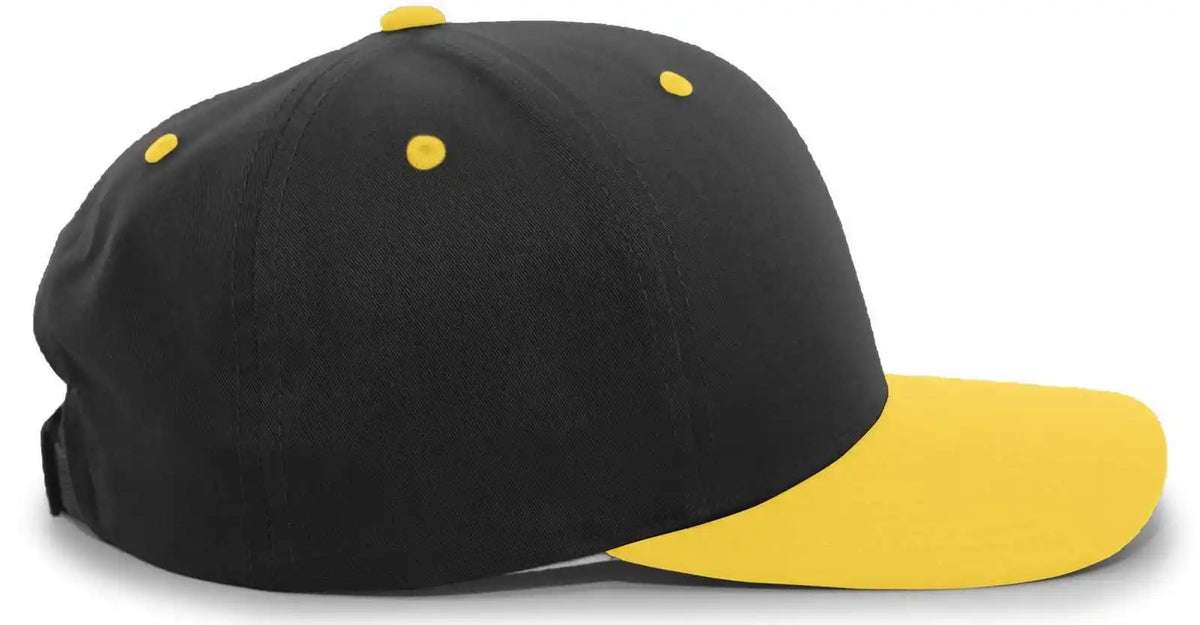 Pacific Headwear 302c Cotton Blend Hook and Loop Cap Black Gold