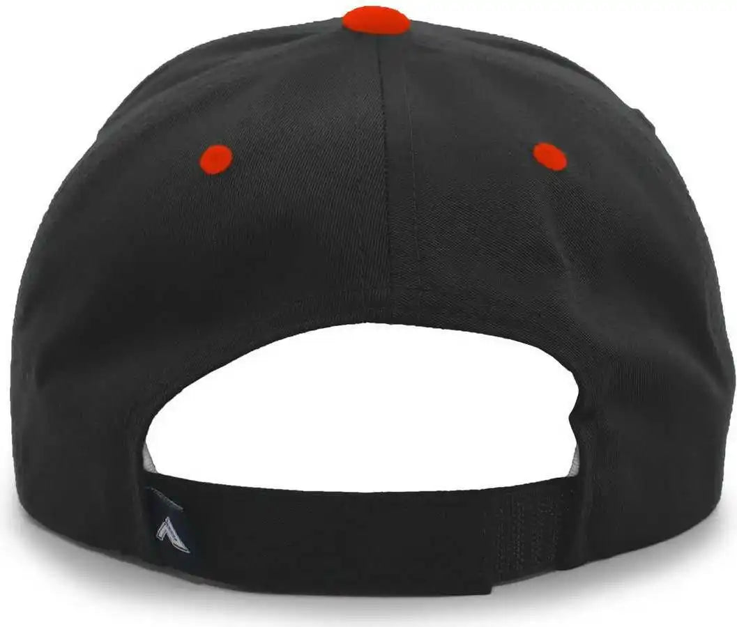 Pacific Headwear 302c Cotton Blend Hook and Loop Cap Black Orange
