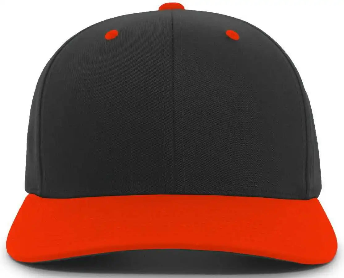 Pacific Headwear 302c Cotton Blend Hook-and-loop Cap - Black Orange - 6 1/2’’ - 7’’