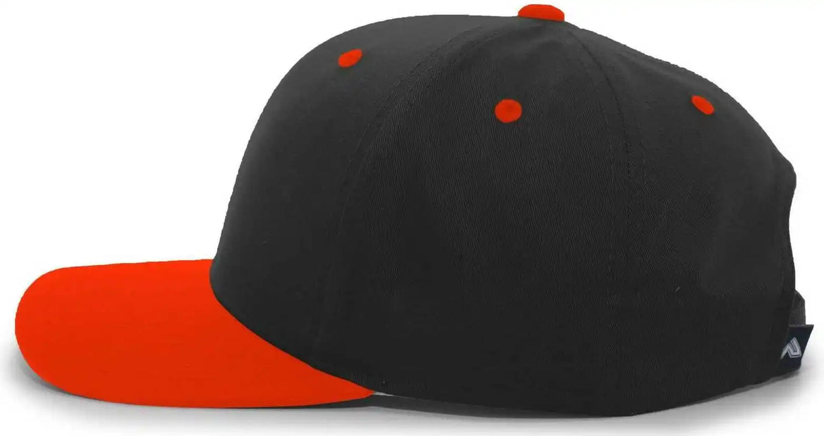 Pacific Headwear 302c Cotton Blend Hook and Loop Cap Black Orange