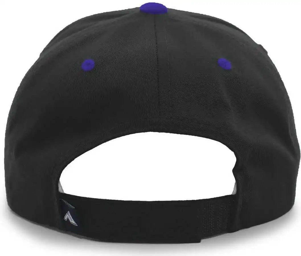 Pacific Headwear 302c Cotton Blend Hook and Loop Cap Black Purple